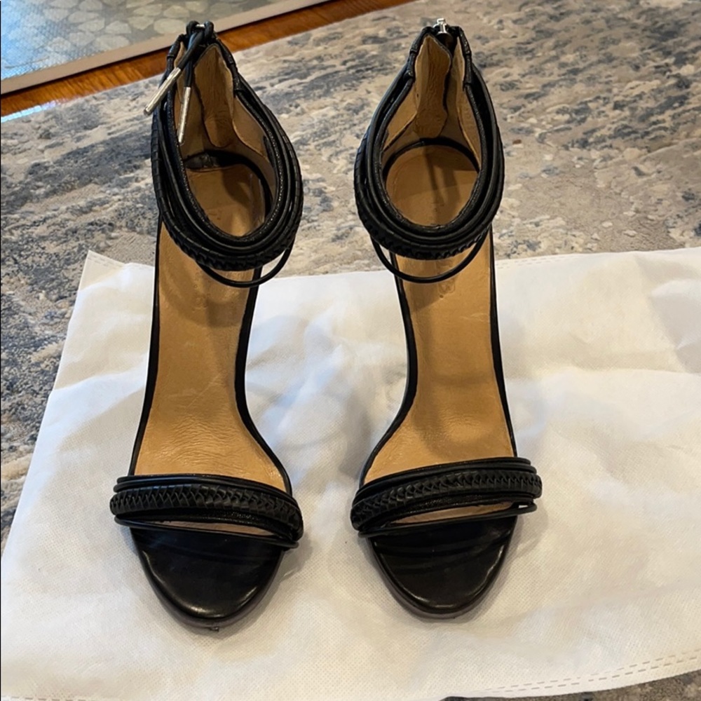 L.A.M.B black strappy sandals